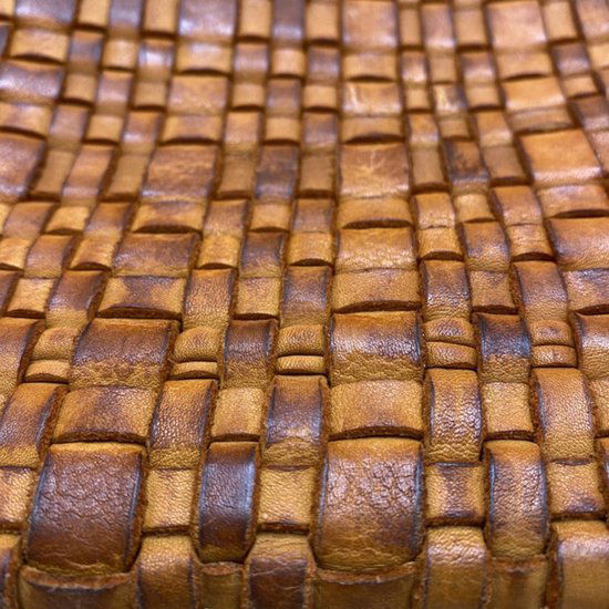 Gewassen tas cognac leer met een kort en lang hengsel - Arrigo.nl