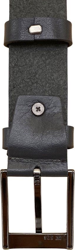 Grijze Leren Riem met Kroko Print - 4 cm Breed - Arrigo.nl