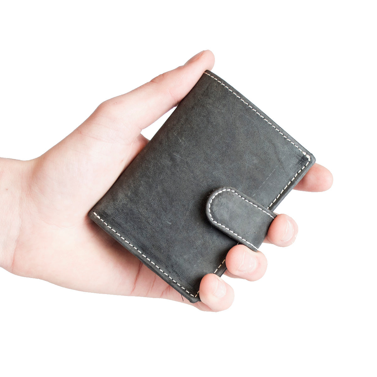 Donkerbruine Mini Wallet RFID – Leren Portemonnee van Buffelleer
