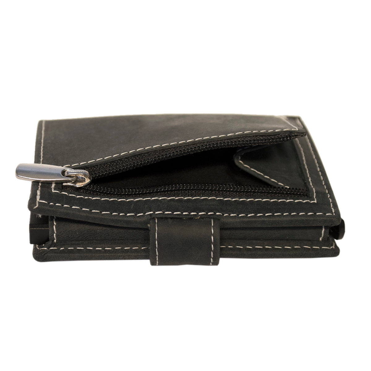 Donkerbruine Mini Wallet RFID – Leren Portemonnee van Buffelleer