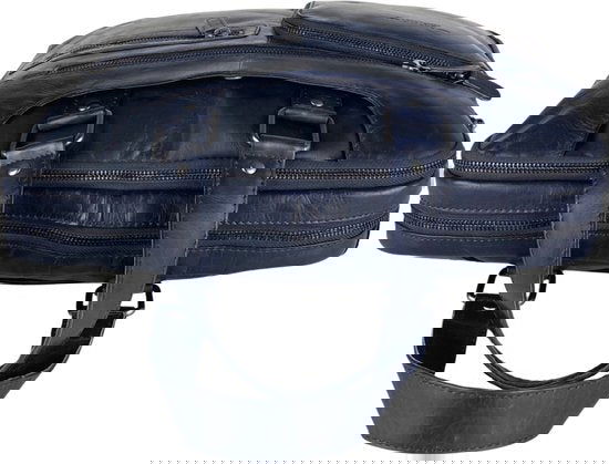 Handtassen heren handtassen dames crossbody blauw leer laptoptas schoudertas aktetas - Arrigo.nl