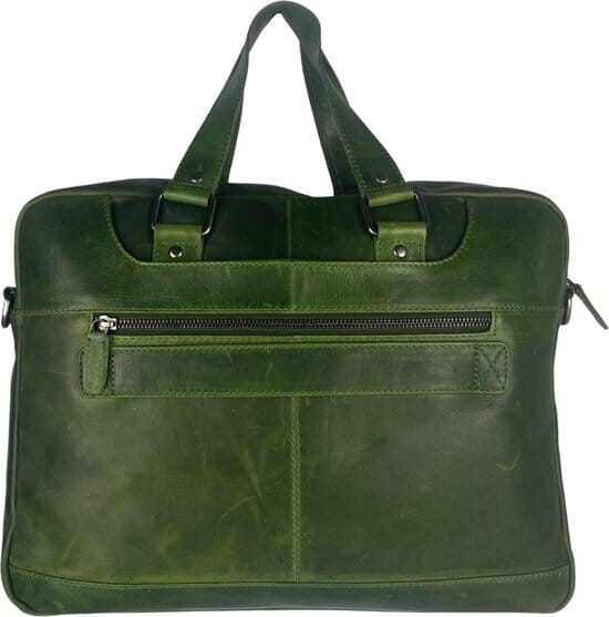 Handtassen schoudertas groen echt leer werktas dames werktas heren crossbody - Arrigo.nl