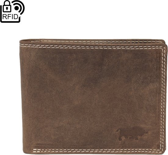 Heren Portemonnee - Cognac Leer met RFID Bescherming en Anti-Skim - Arrigo.nl