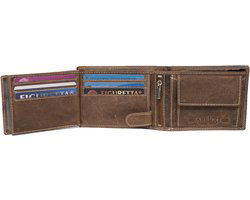 Heren Portemonnee - Cognac Leer met RFID Bescherming en Anti-Skim - Arrigo.nl