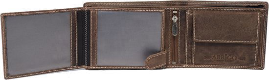 Heren Portemonnee - Cognac Leer met RFID Bescherming en Anti-Skim - Arrigo.nl