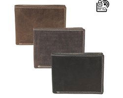 Heren Portemonnee - Cognac Leer met RFID Bescherming en Anti-Skim - Arrigo.nl