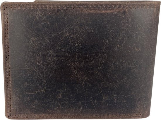 Heren Portemonnee - Donkerbruin Echt Leer met RFID Bescherming en Anti-Skim Functie - Arrigo.nl