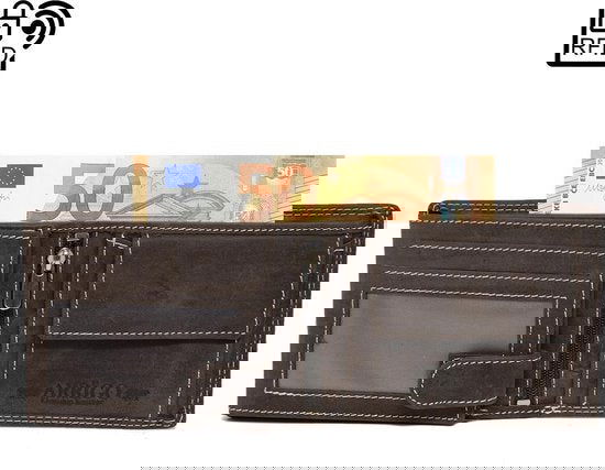 Heren Portemonnee - Donkerbruin Echt Leer met RFID Bescherming en Anti-Skim Functie - Arrigo.nl