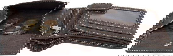 Heren Portemonnee - Donkerbruin Echt Leer met RFID Bescherming en Anti-Skim Functie - Arrigo.nl