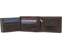 Heren Portemonnee - Donkerbruin Echt Leer met RFID Bescherming en Anti-Skim Functie - Arrigo.nl