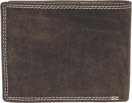 Heren Portemonnee - Donkerbruin Echt Leer met RFID Bescherming en Anti-Skim Functie - Arrigo.nl