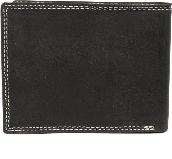 Heren Portemonnee - Zwart Leer met RFID Bescherming en Anti-Skim Functie - Arrigo.nl