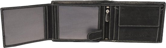 Heren Portemonnee - Zwart Leer met RFID Bescherming en Anti-Skim Functie - Arrigo.nl