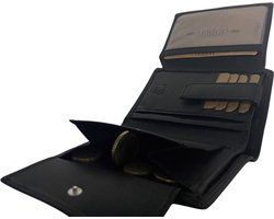 Heren Portemonnee - Zwart Soepel Leer met RFID Bescherming en Anti-Skim Functie - Arrigo.nl