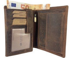 Heren portemonnee cognac echt leer rfid anti skim - Arrigo.nl