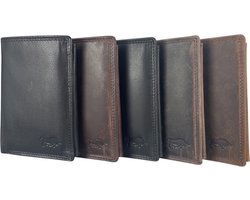 Heren portemonnee cognac echt leer rfid anti skim - Arrigo.nl