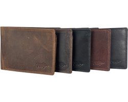 Heren portemonnee cognac portemonnee heren lichtbruin anti skim billfold - Arrigo Leather Goods