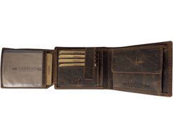 Heren portemonnee cognac rfid anti skim - Arrigo.nl