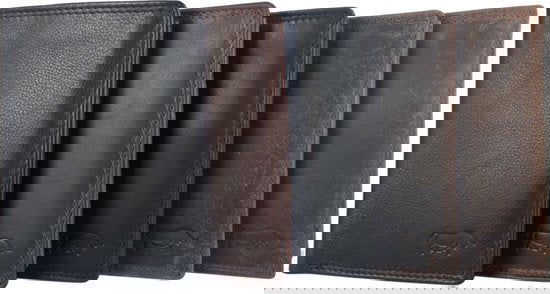 Heren portemonnee donkerbruin billfold RFID anti-skim echt leer - Arrigo.nl
