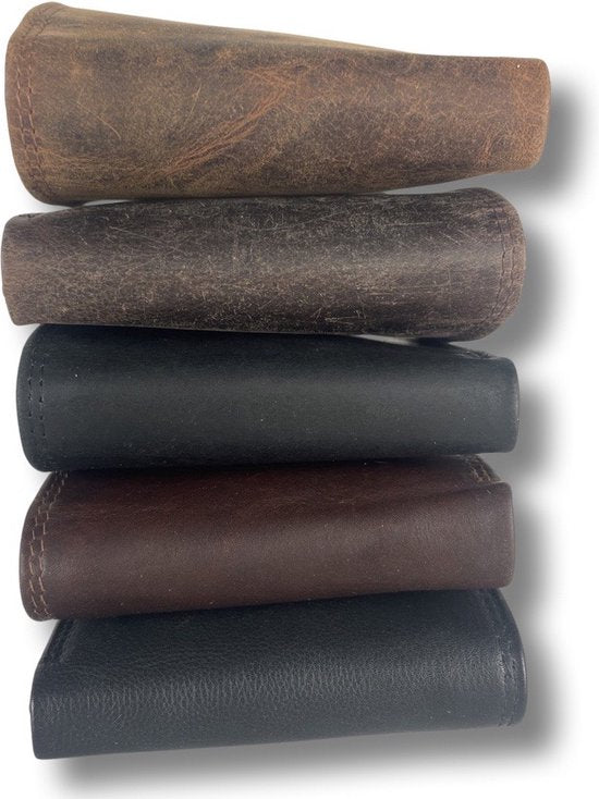 Heren portemonnee zwart echt leer rfid anti skim - Arrigo Leather Goods