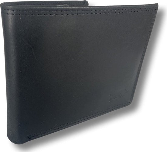 Heren portemonnee zwart echt leer rfid anti skim - Arrigo Leather Goods