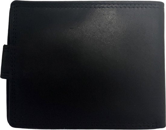 Heren portemonnee zwart echt leer rfid anti skim - Arrigo Leather Goods