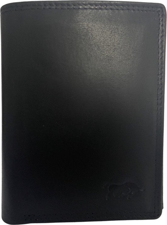 Heren portemonnee zwart echt leer rfid anti skim - Arrigo.nl