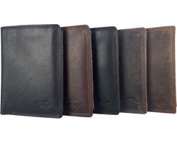 Heren portemonnee zwart echt leer rfid anti skim portefeuille mannen - Arrigo Leather Goods