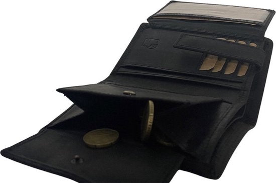 Heren portemonnee zwart echt leer rfid anti skim portefeuille mannen - Arrigo Leather Goods