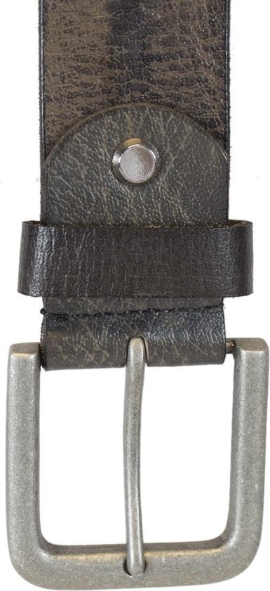 Heren riem antraciet italiaans leer 4 cm brede casual leren - Arrigo Leather Goods