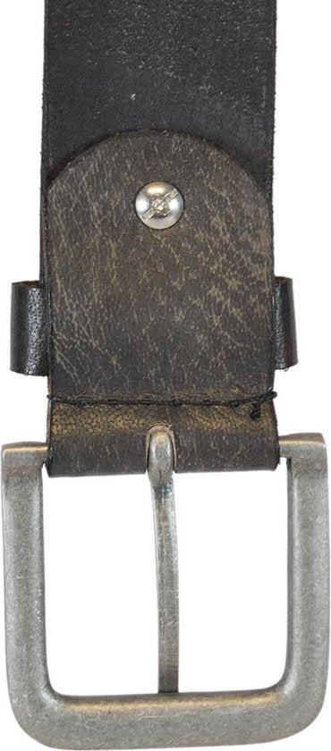 Heren riem antraciet italiaans leer 4 cm brede casual leren - Arrigo Leather Goods