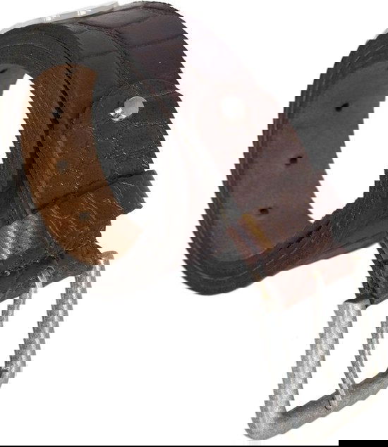 Heren riem donkerbruin italiaans leer 4 cm brede casual leren - Arrigo.nl