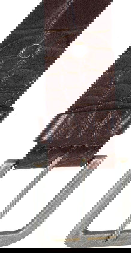 Heren riem donkerbruin italiaans leer 4 cm brede casual leren - Arrigo.nl