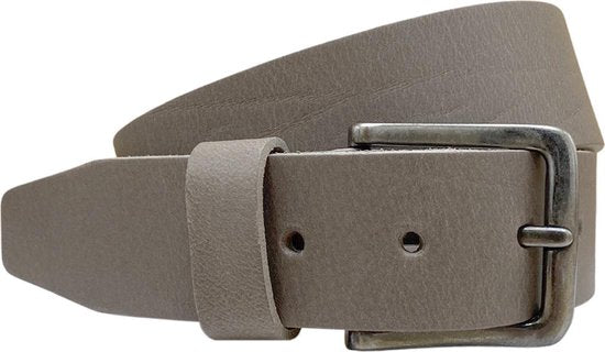Heren riem taupe grijs italiaans leer 4 5 cm brede - Arrigo.nl