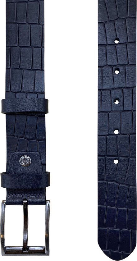 Heren riemen blauw of dames riemen blauw 4 cm met - Arrigo Leather Goods
