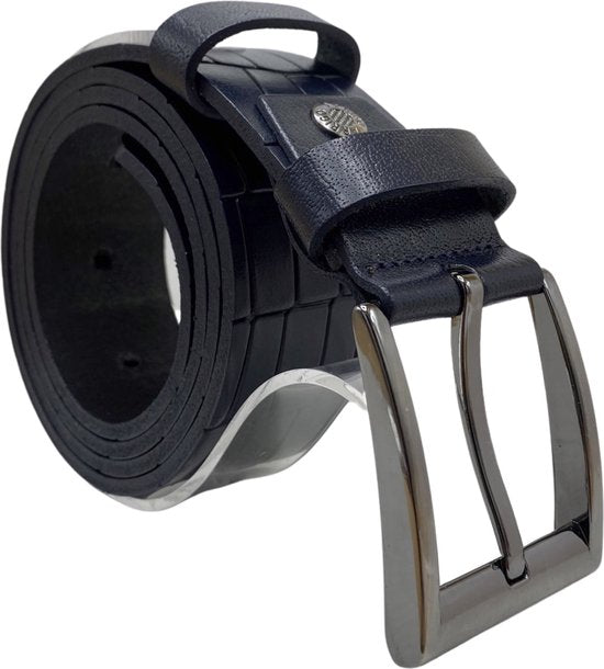 Heren riemen blauw of dames riemen blauw 4 cm met - Arrigo Leather Goods