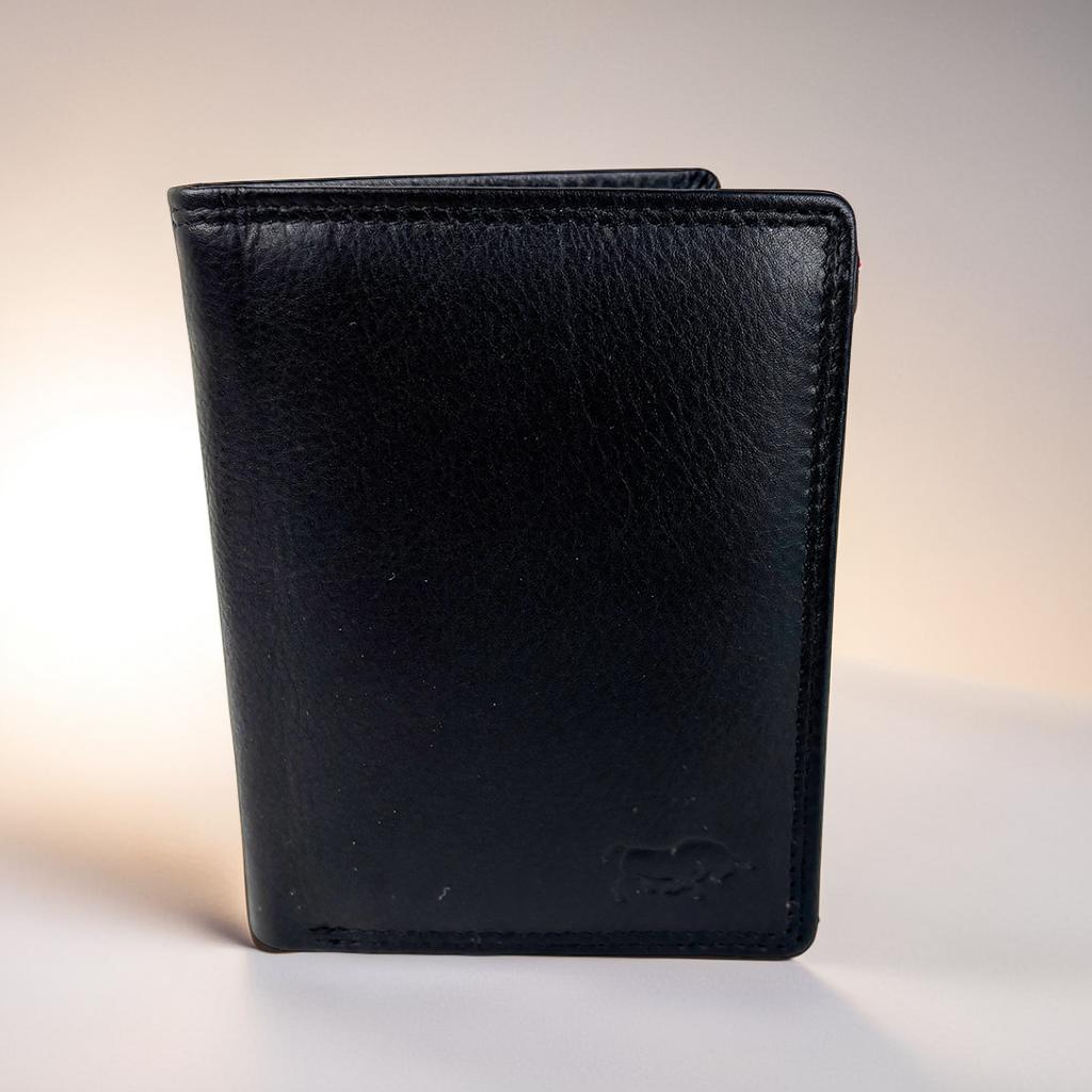 Zwarte leren billfold portemonnee