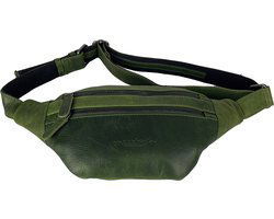 Heuptas fanny pack buiktas festival tasje leer groen arrigo - Arrigo.nl