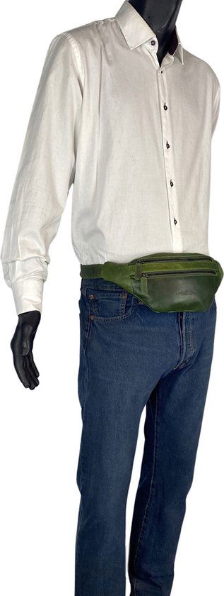 Heuptas fanny pack buiktas festival tasje leer groen arrigo - Arrigo.nl
