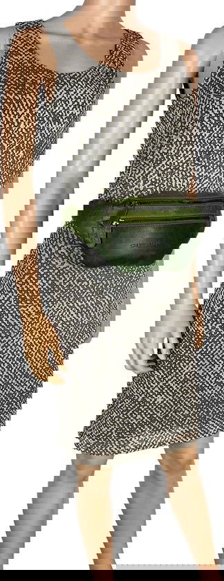 Heuptas fanny pack buiktas festival tasje leer groen arrigo - Arrigo.nl