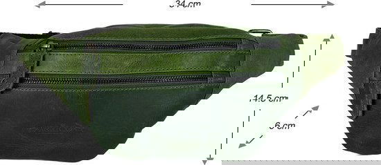 Heuptas fanny pack buiktas festival tasje leer groen arrigo - Arrigo.nl