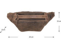 Heuptas heuptasje fanny pack buideltasje festival tasje buffelleer donkerbruin - Arrigo.nl
