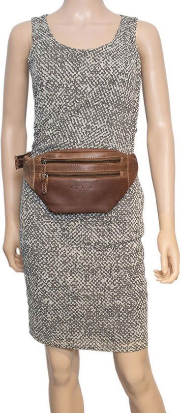 Heuptas heuptasje fanny pack buideltasje festival tasje leer cognac arrigo - Arrigo.nl