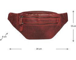 Heuptas heuptasje fanny pack buideltasje festival tasje leer rood arrigo - Arrigo.nl