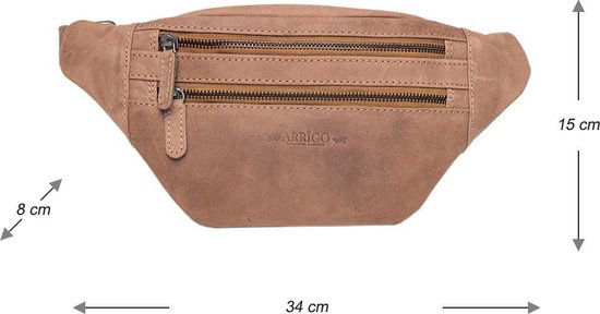 Heuptas heuptasje fanny pack buideltasje festival tasje leer taupe arrigo - Arrigo.nl