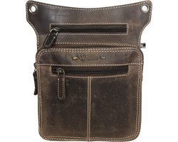 Heuptasje - Donkerbruin Leer voor op de Motor met Extra Compartment - Arrigo.nl
