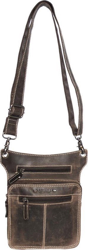 Heuptasje - Donkerbruin Leer voor op de Motor met Extra Compartment - Arrigo.nl