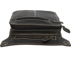 Heuptasje - Zwart Leer voor op de Motor met Extra Compartment - Arrigo.nl