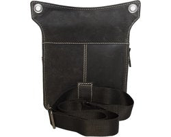 Heuptasje - Zwart Leer voor op de Motor met Extra Compartment - Arrigo.nl