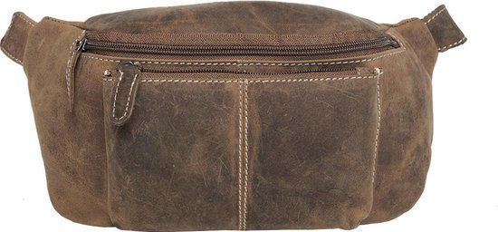 Heuptasje dames of heuptasje heren cognac kleurig leer fanny pack - Arrigo.nl